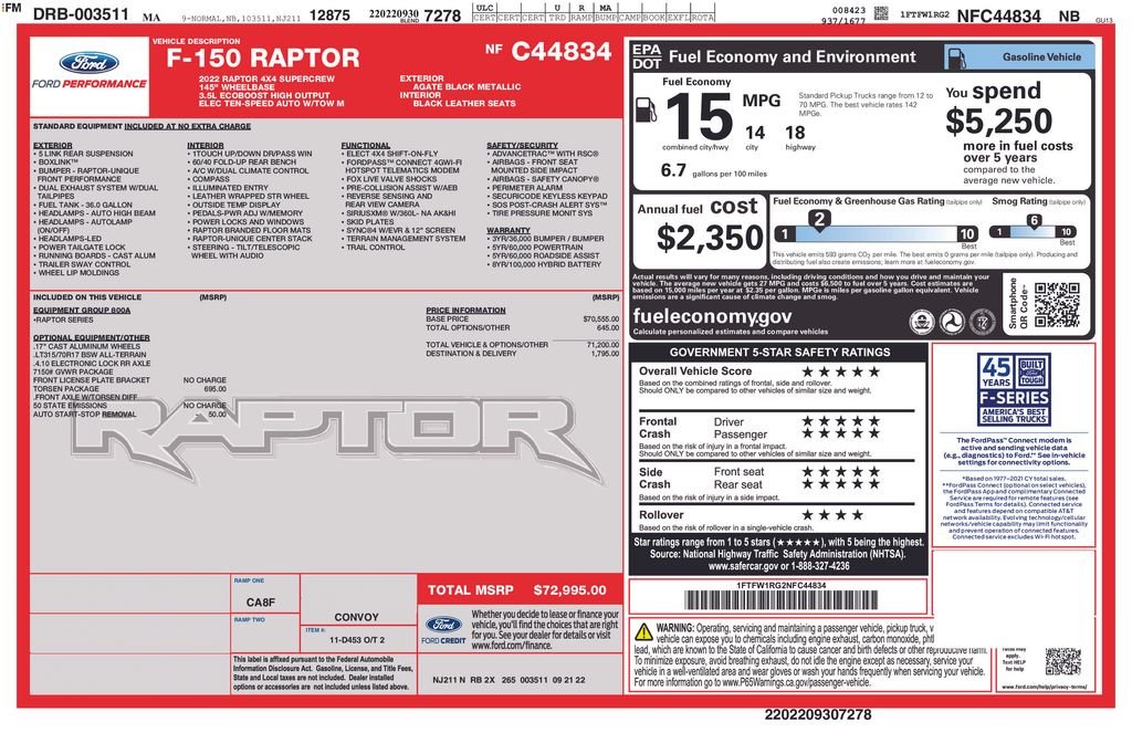 Used 2022 Black Ford Raptor image 6