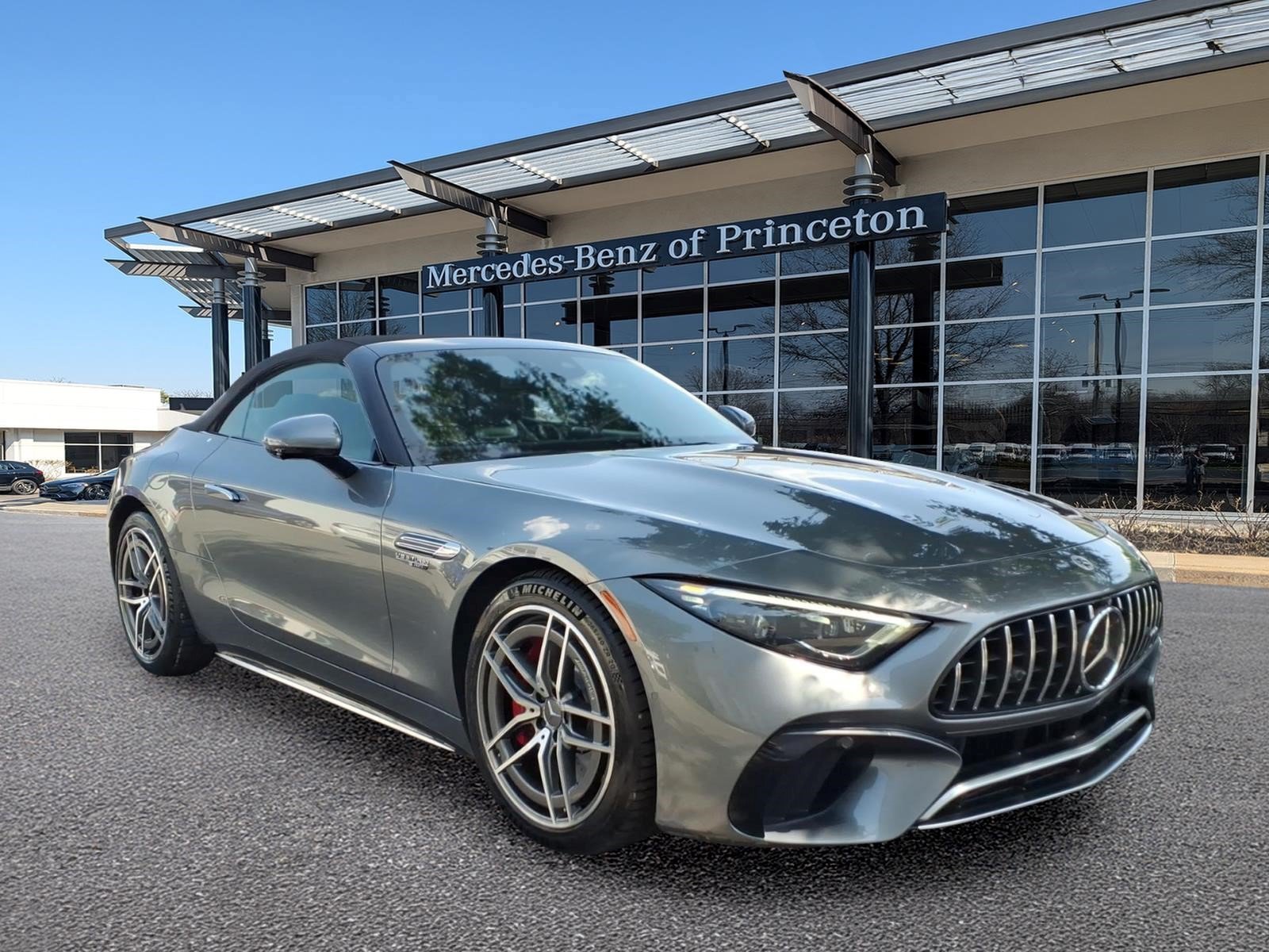 Certified Used 2022 Selenite Grey Metallic Mercedes-Benz AMG® SL 55 Roadster image 1