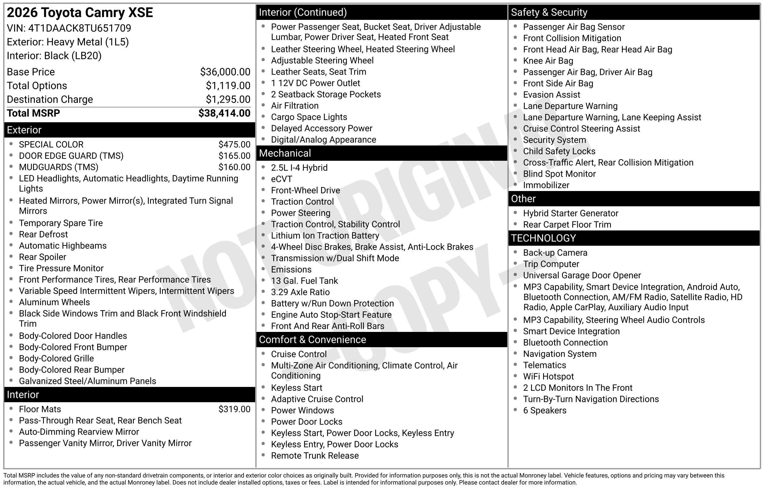 Used 2026 Heavy Metal Toyota XSE image 40