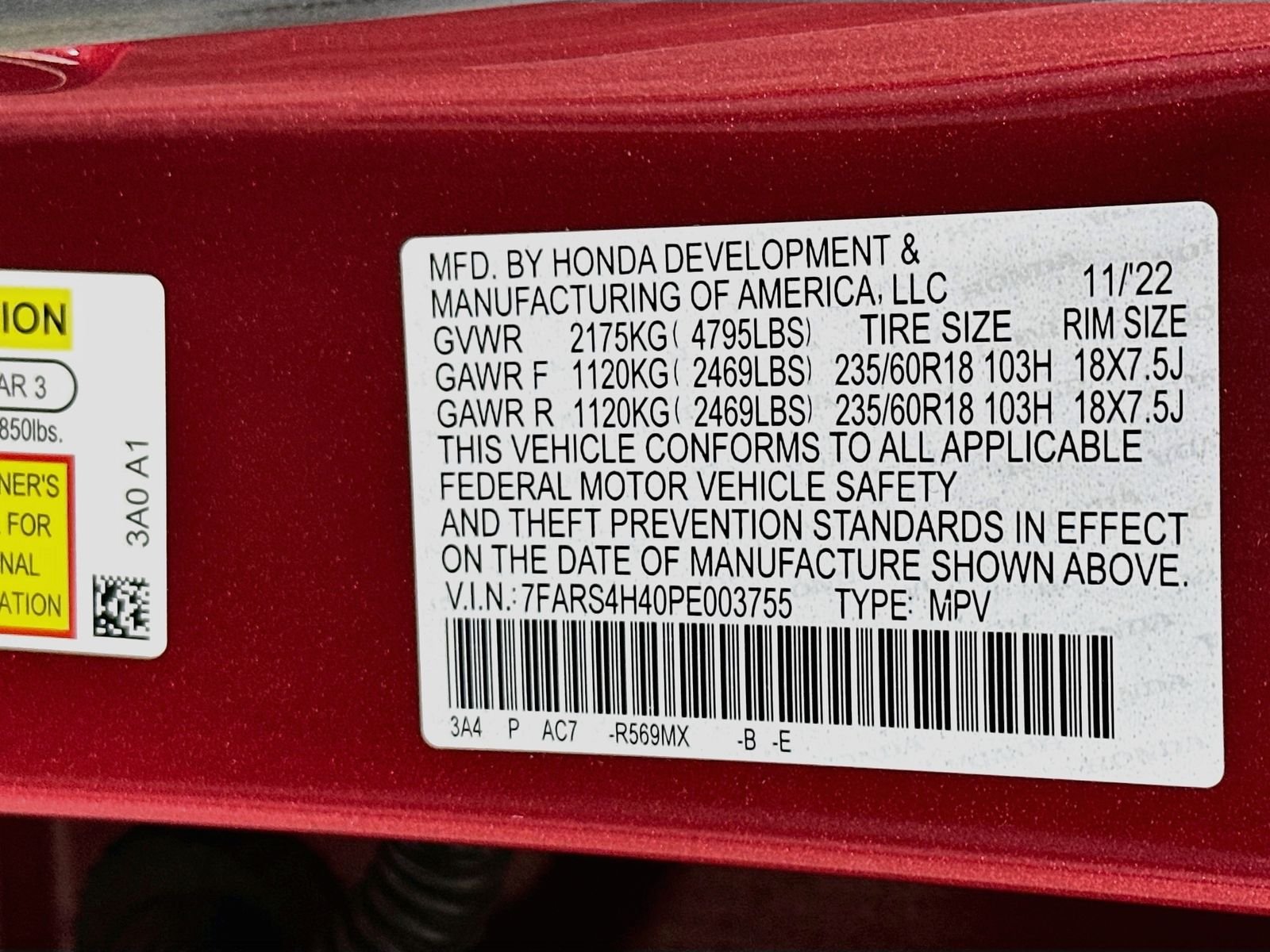 Used 2023 Radiant Red Honda EX image 33