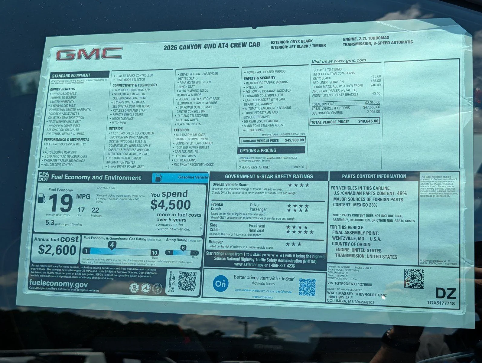 New 2026 Onyx Black GMC AT4 image 38