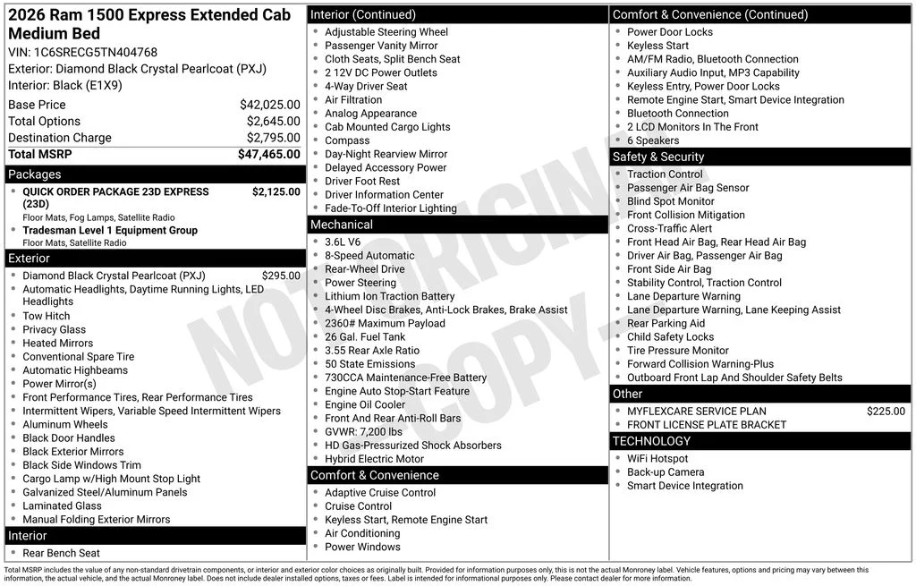 New 2026 Diamond Black Crystal Pearlcoat RAM Express image 5
