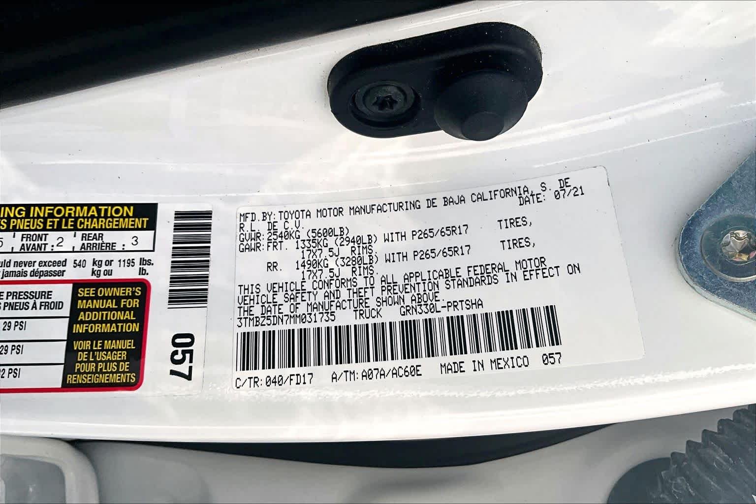Used 2021 Super White Toyota TRD Sport image 32