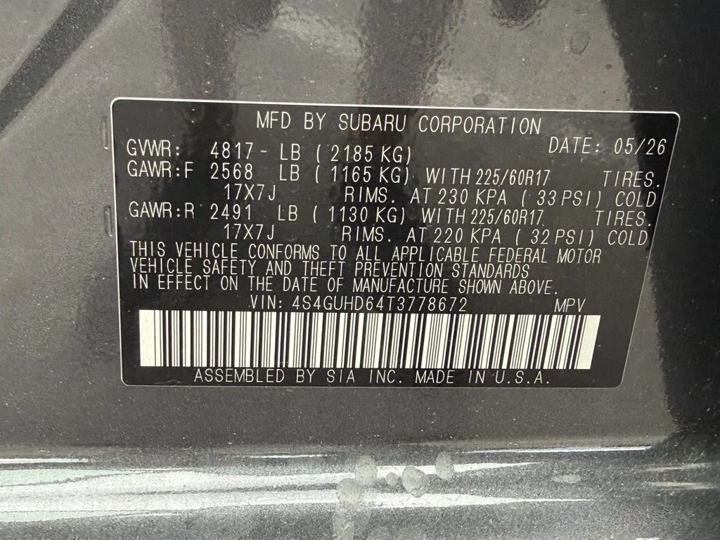 New 2026 MAGNETITE GRAY PEARL Subaru Premium image 32