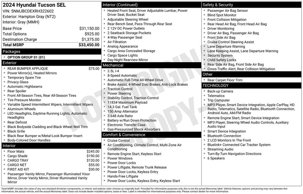 Used 2024 Gray Hyundai SEL image 17