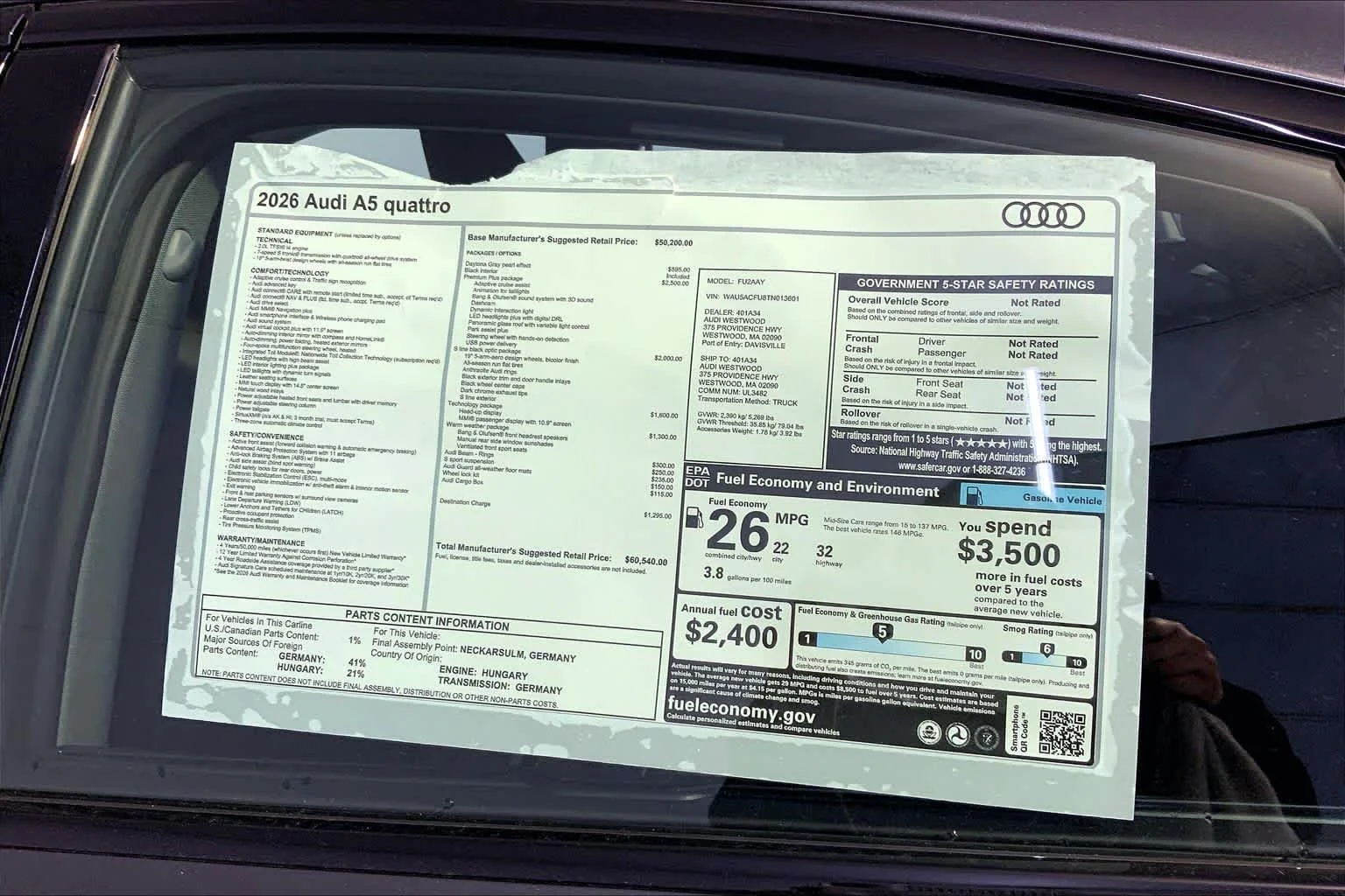 New 2026 Daytona Gray pe Audi Premium Plus image 19