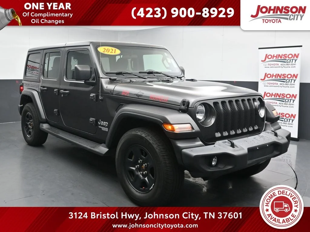 Used 2021 Gray Jeep Unlimited Sport image 1
