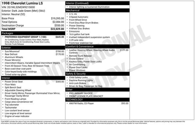 1998 Chevrolet Lumina LS