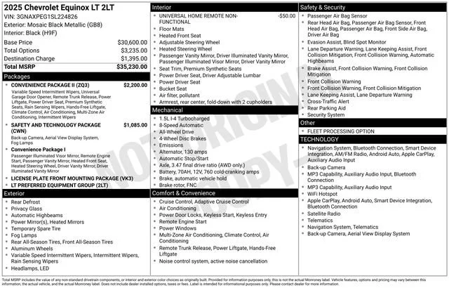 Used 2025 Mosaic Black Metallic Chevrolet LT image 1