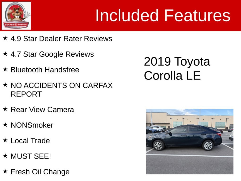 Used 2019 Blue Toyota LE image 5