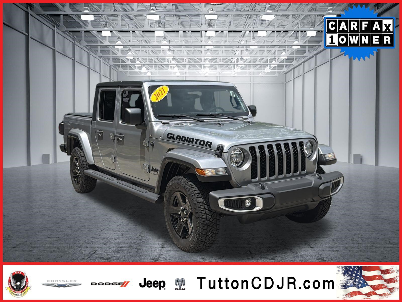 Used 2021 Billet Silver Metallic Clearcoat Jeep Sport S image 1