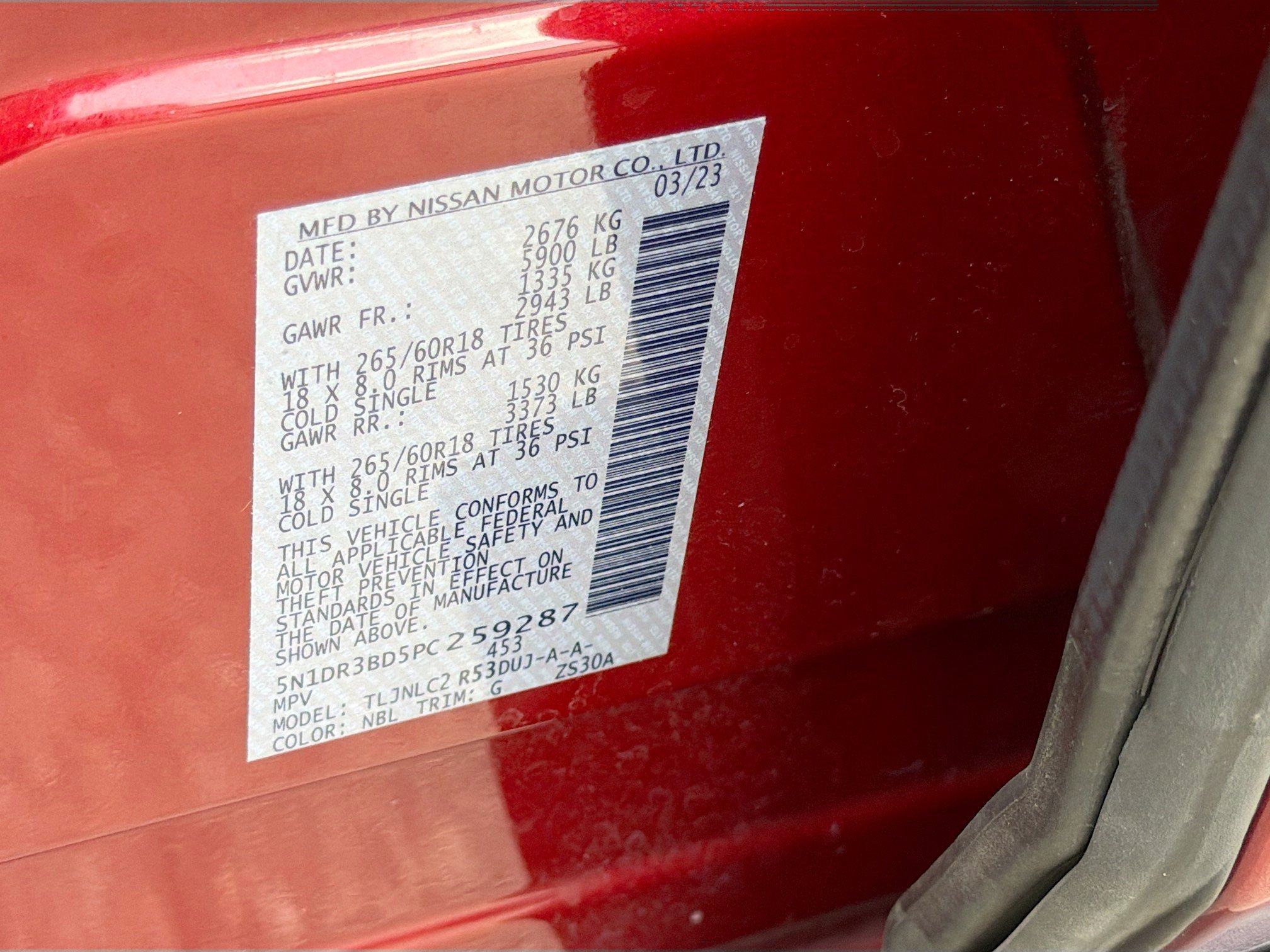 Used 2023 Scarlet Ember Tintcoat Nissan Rock Creek image 43