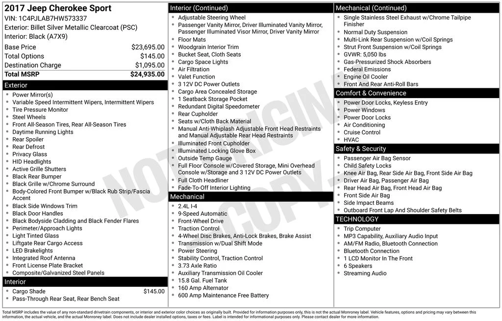 Certified Used 2017 Silver Jeep Sport image 7