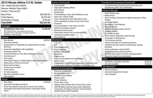 2013 Nissan Altima 3.5 SL CVT's photo
