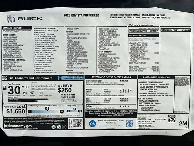 New 2026 Ebony Twilight Metallic Buick Preferred image 21
