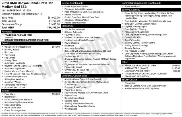 Used 2023 Volcanic Red Tintcoat GMC Denali image 5