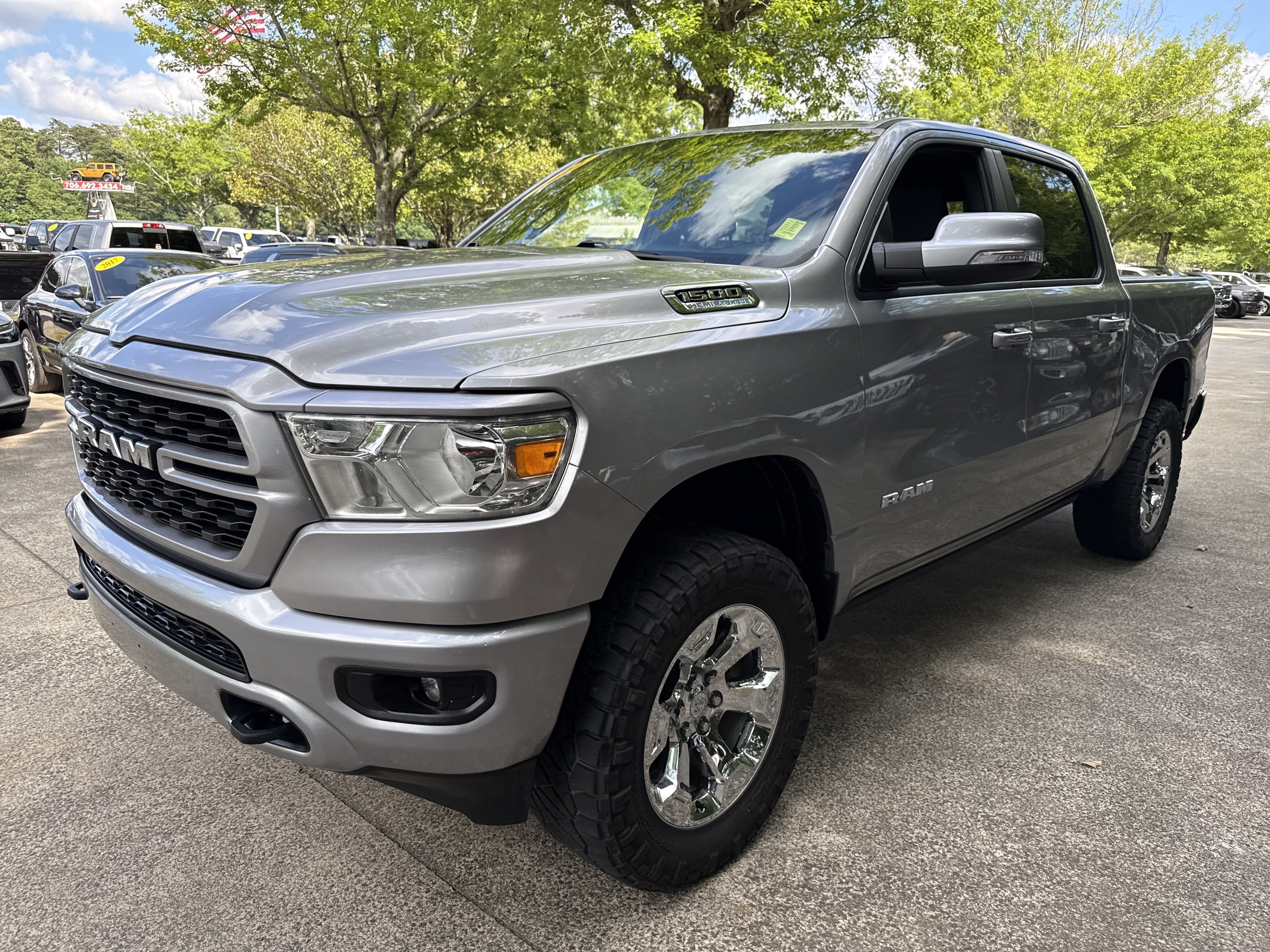Used 2022 Billet Silver Metallic Clearcoat Ram Big Horn image 3