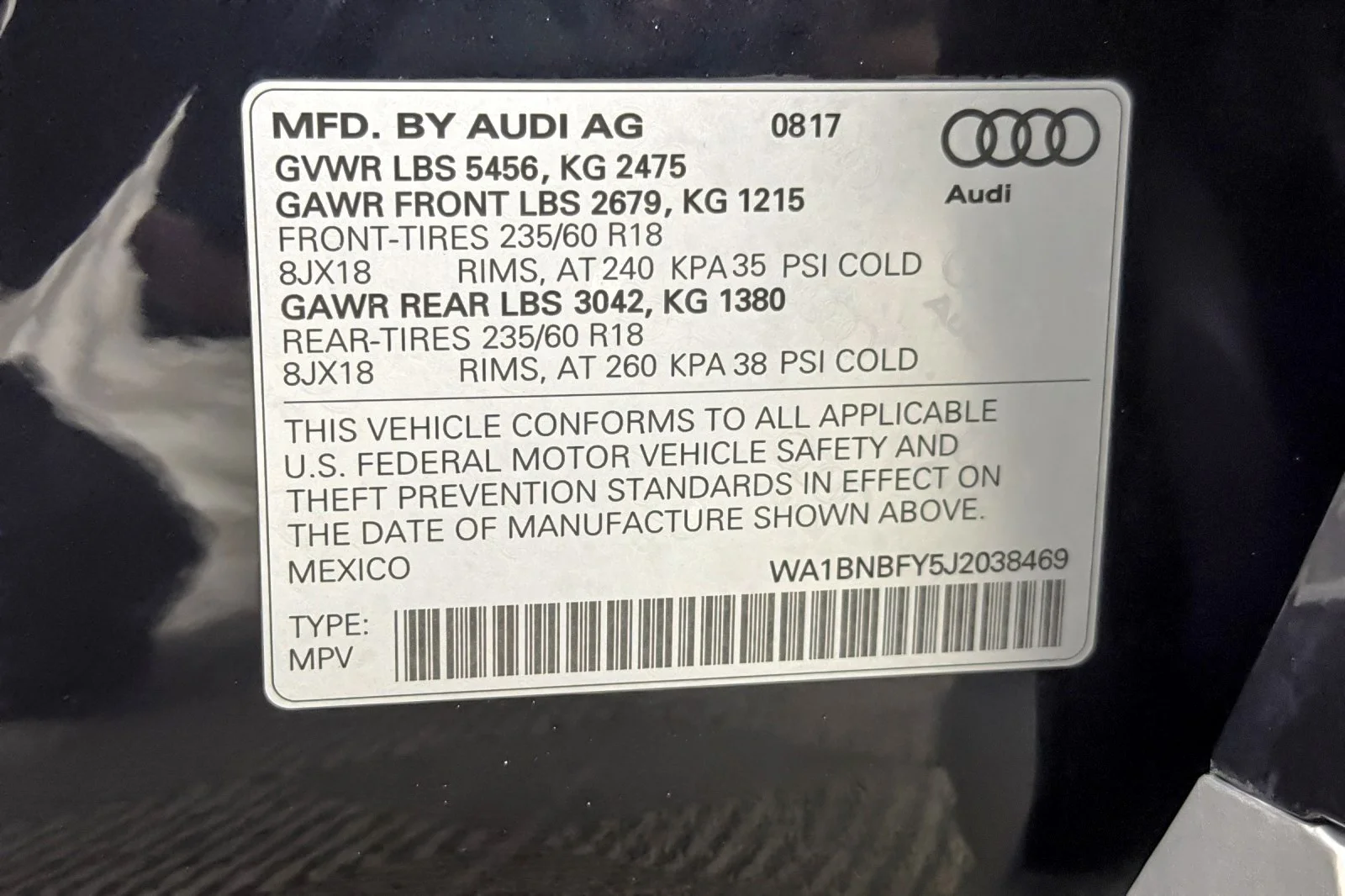 Used 2018 Moonlight Blue Metallic Audi 2.0 TFSI Premium Plus image 28