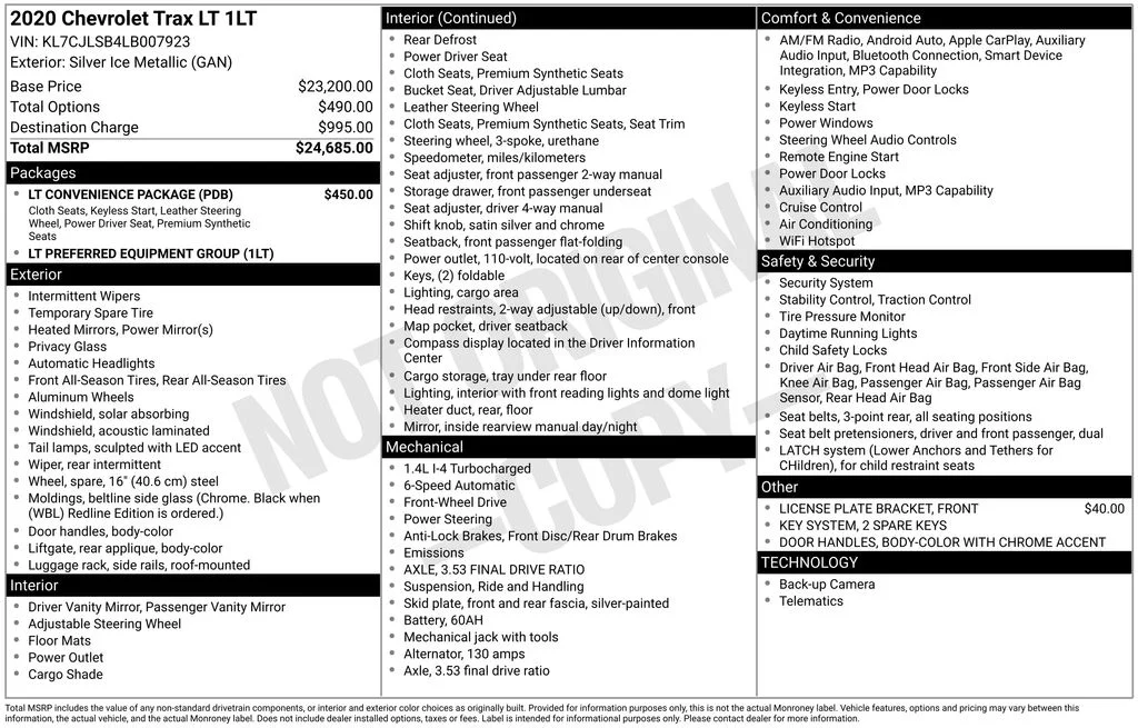 Used 2020 Silver Chevrolet LT image 6