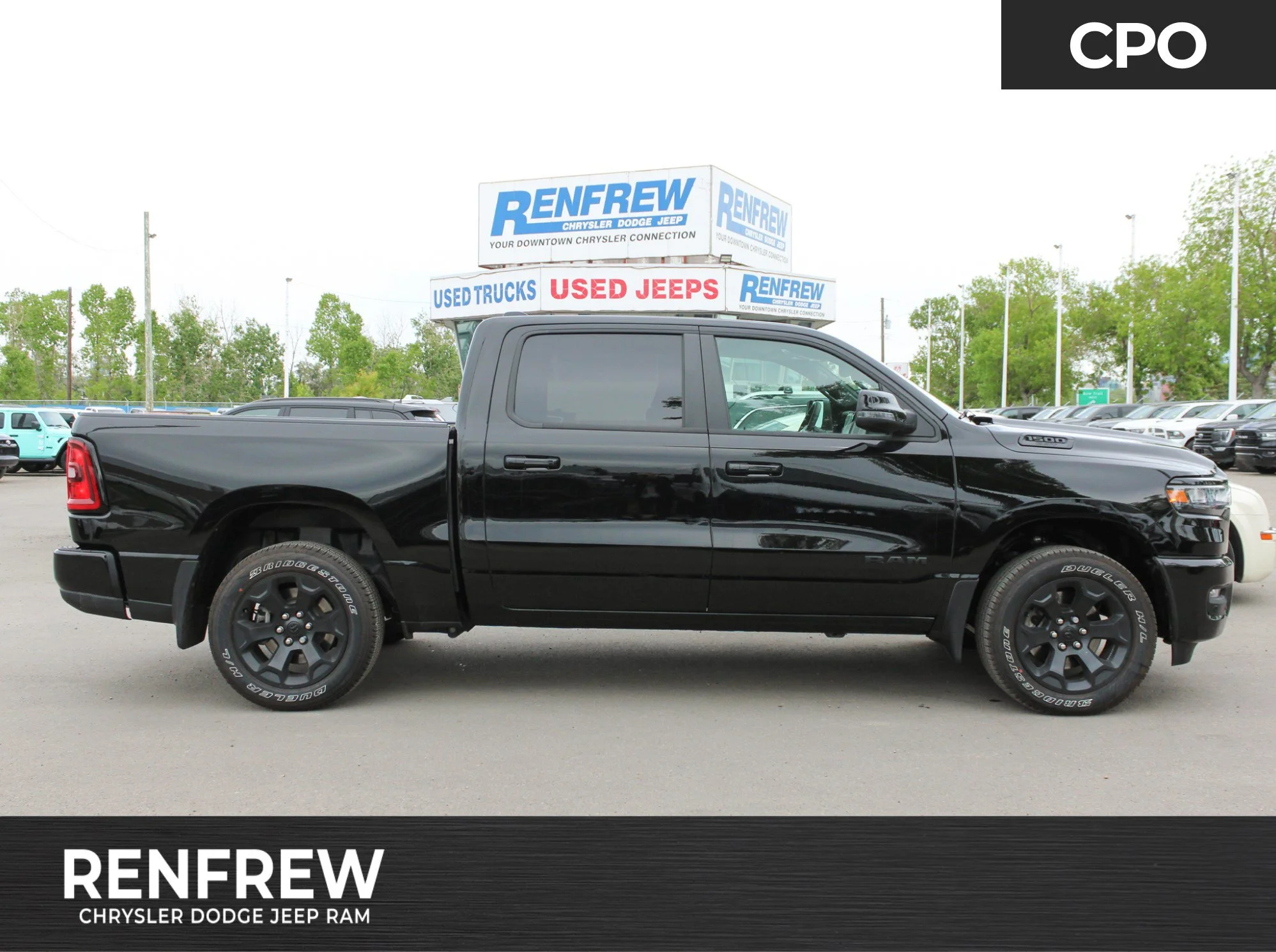 Certified Used 2025 Black RAM Sport * No Accidents | Heated Seats | 360 View Camera | Navigation | One Owner | Twin-Turbo | Alpine image 1
