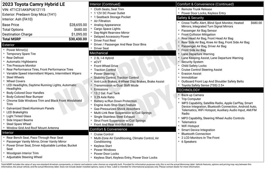 Used 2023 Gray Toyota LE image 6
