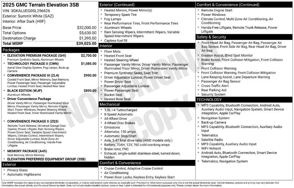 Used 2025 White GMC Elevation image 4