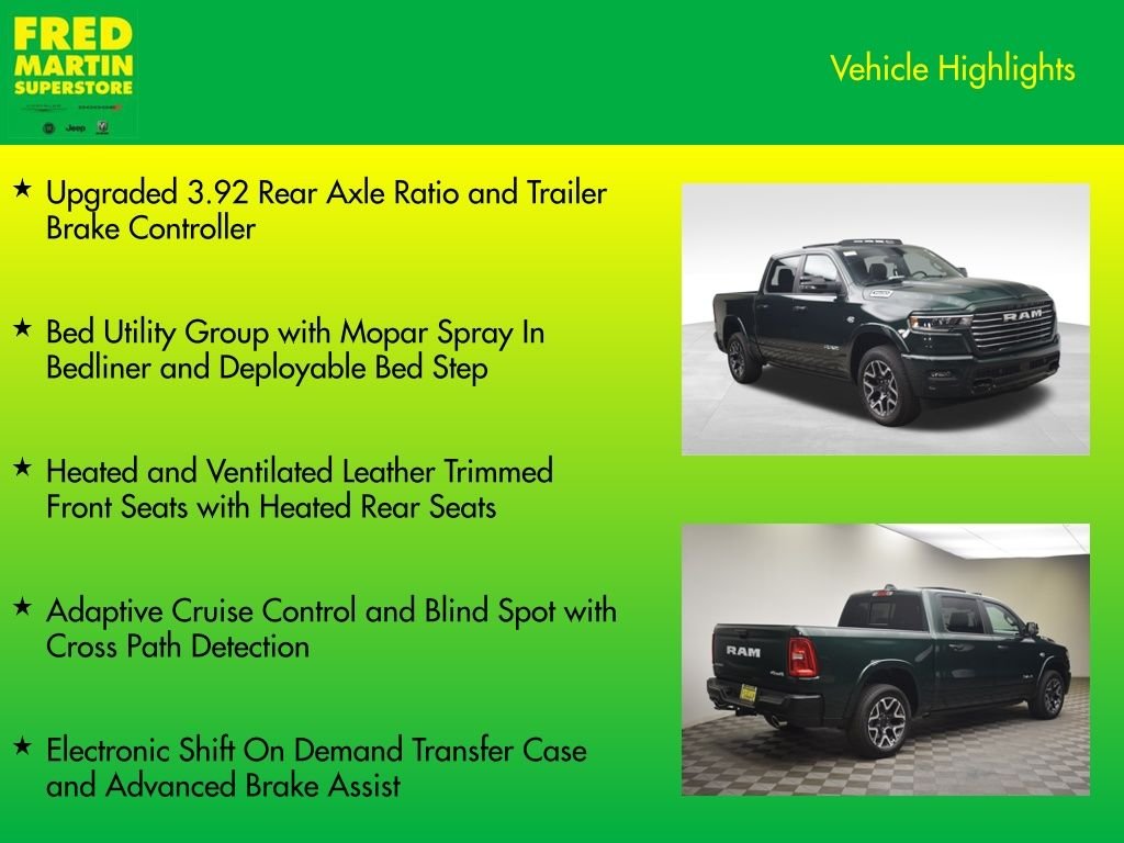 New 2026 Serrano-Green Metallic Exterior Paint RAM Laramie image 15