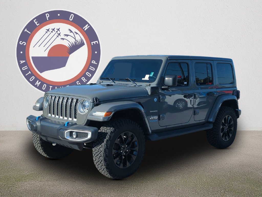 Used 2022 Gray Jeep Unlimited Sahara 4xe image 1