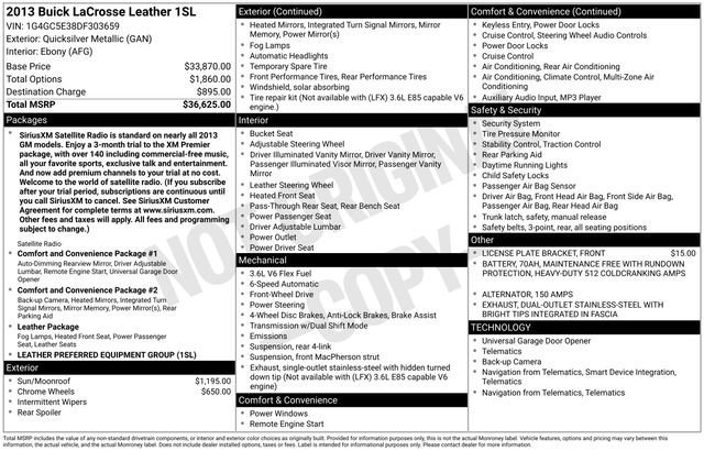 2013 Buick LaCrosse Leather