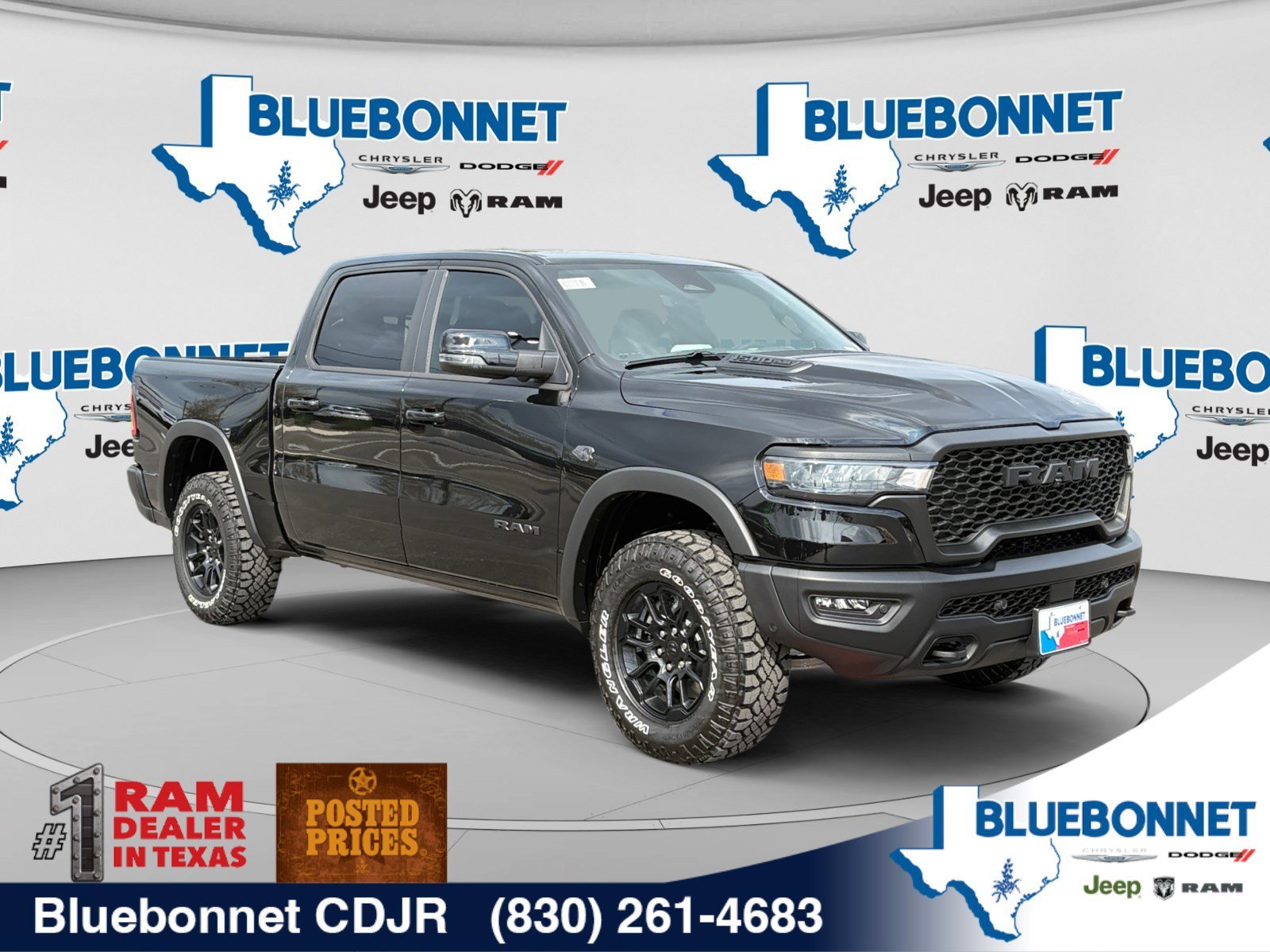New 2027 Diamond Black Crystal Pearl-Coat Exterior Paint RAM Rebel image 3