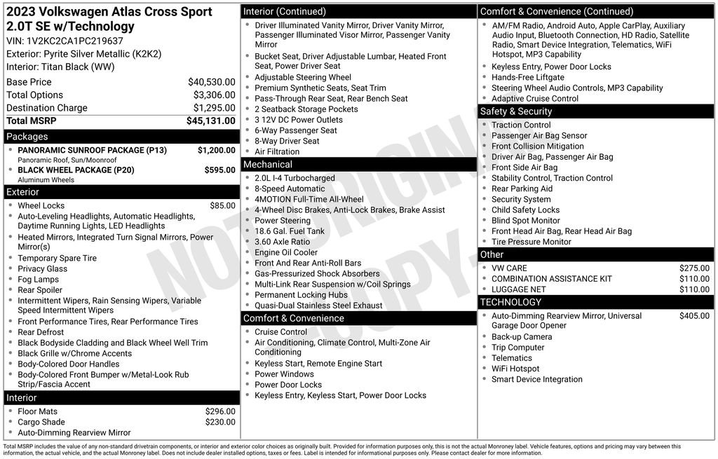 Used 2023 Silver Volkswagen 2.0T SE w/Technology image 11