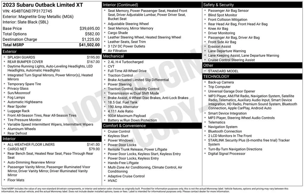 Certified Used 2023 Gray Subaru Limited XT image 8