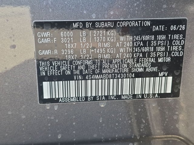 New 2026 MAGNETITE GRAY METALLIC Subaru Premium 7-Passenger image 15