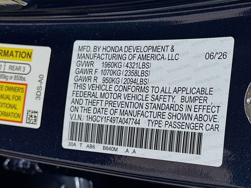 New 2026 Canyon River Blue Metallic Honda SE image 23