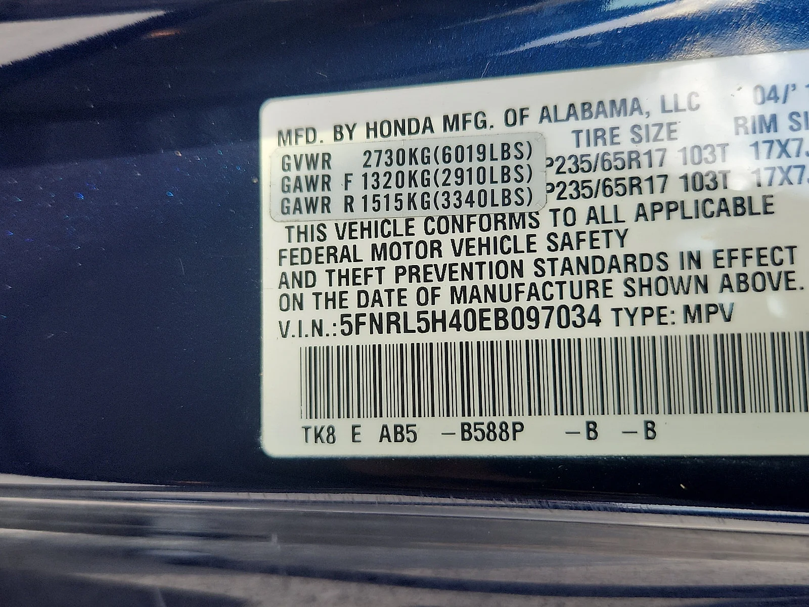 Used 2014 Blue Honda EX image 26