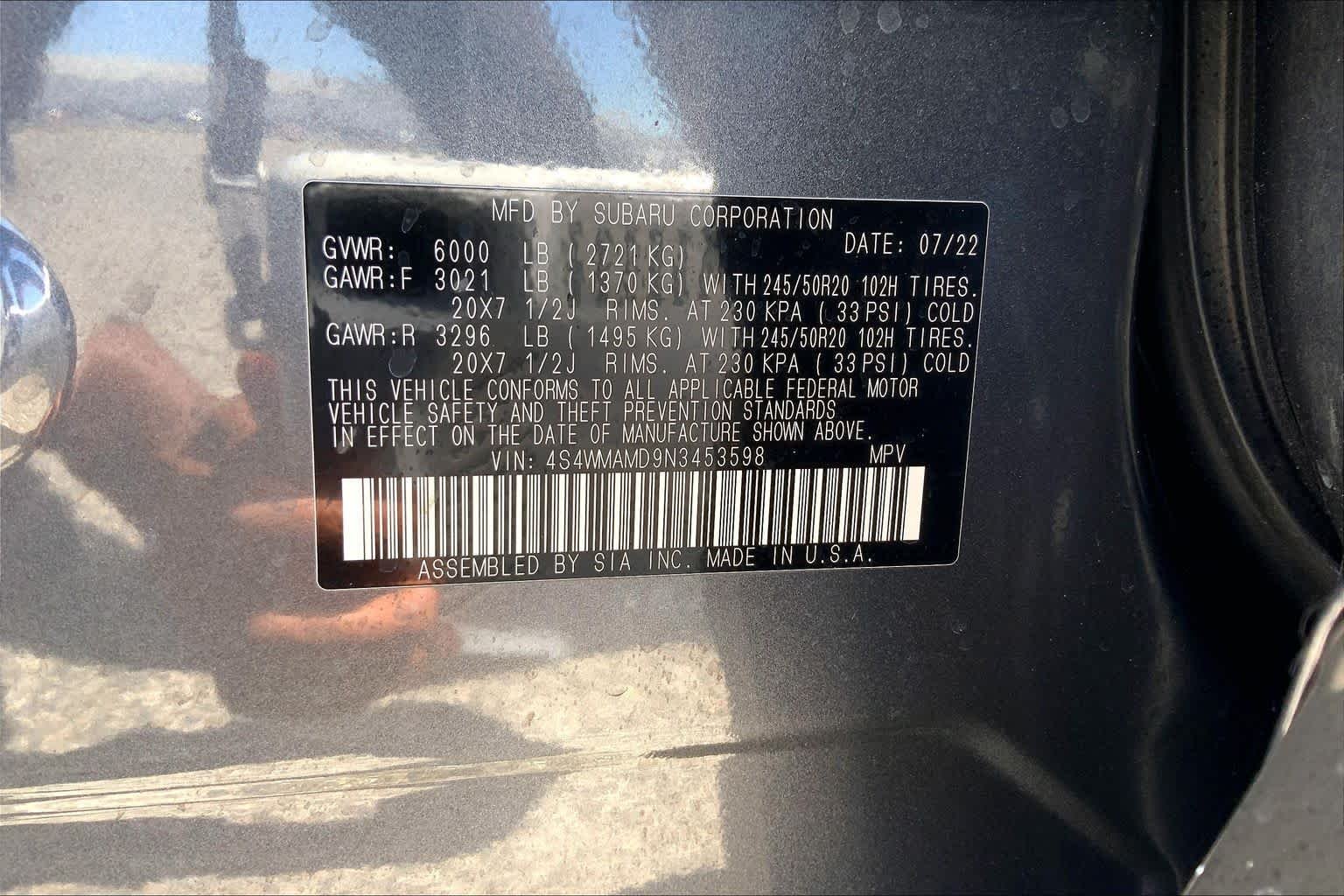 Used 2022 Magnetite Gray Metallic Subaru Limited image 36