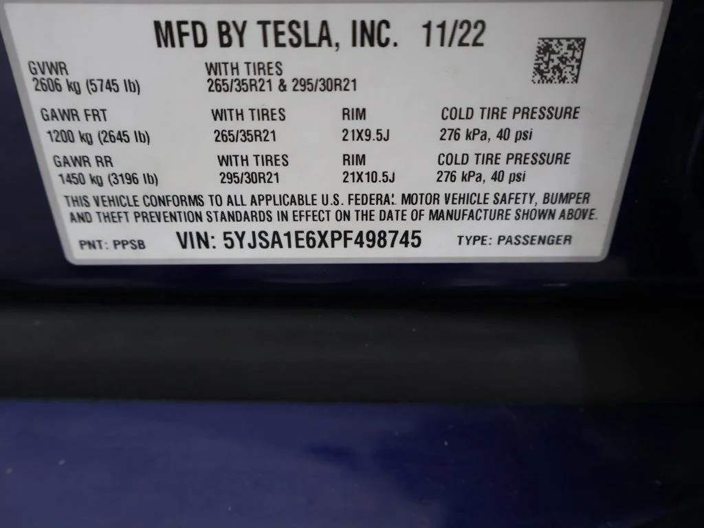 Used 2023 Blue Tesla Plaid image 51
