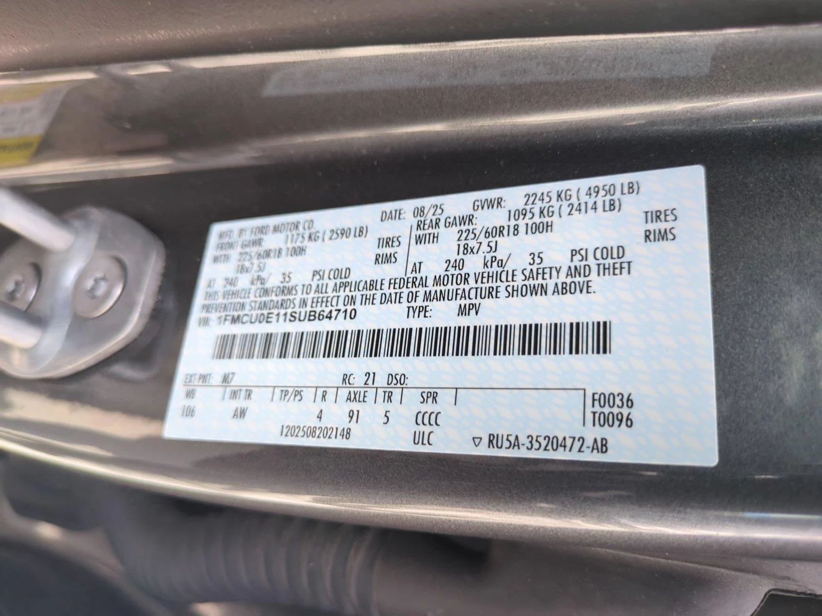 Used 2025 Carbonized Gray Ford PHEV image 43