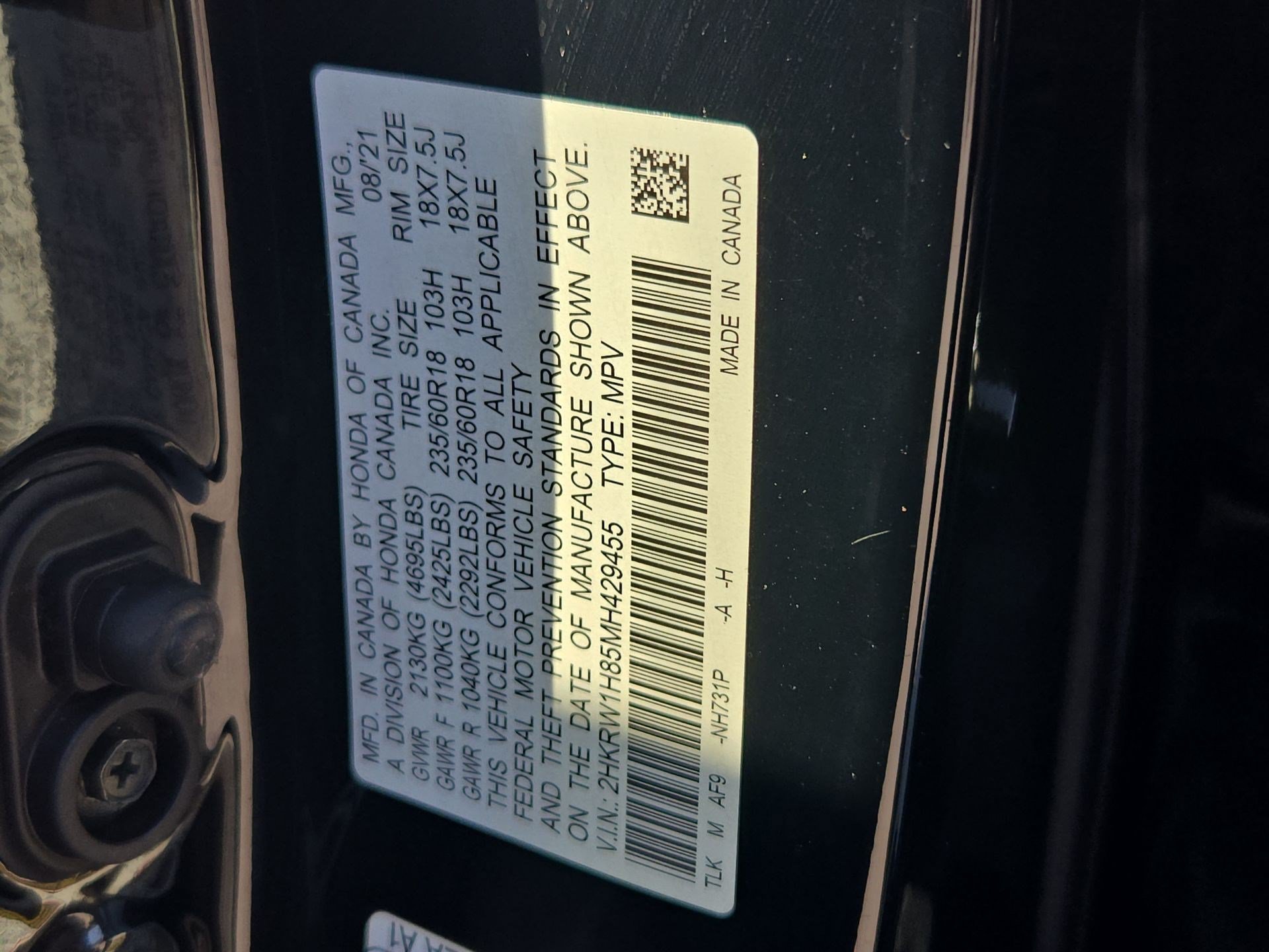 Certified Used 2021 Crystal Black Pearl Honda 2WD EX-L image 63