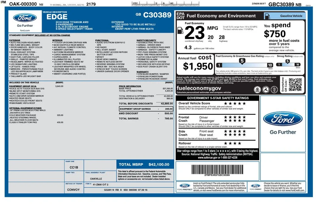Used 2016 Too Good To Be Blue Metallic Ford Titanium image 12