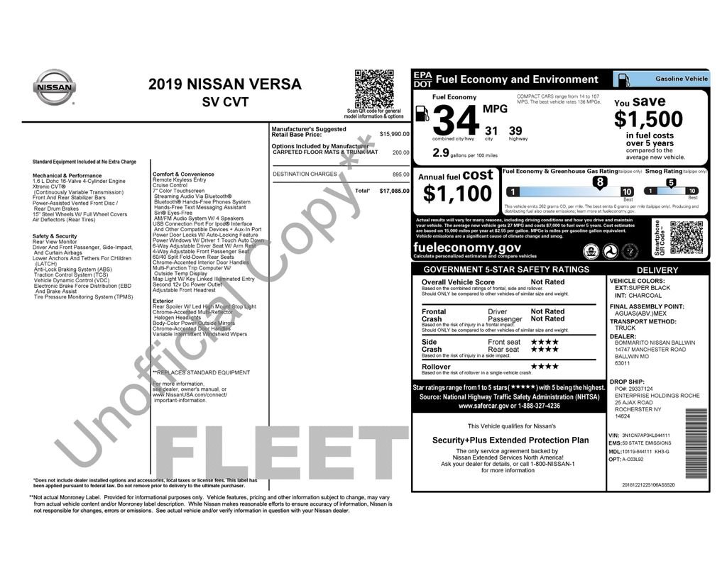 Used 2019 Black Nissan 1.6 SV image 29