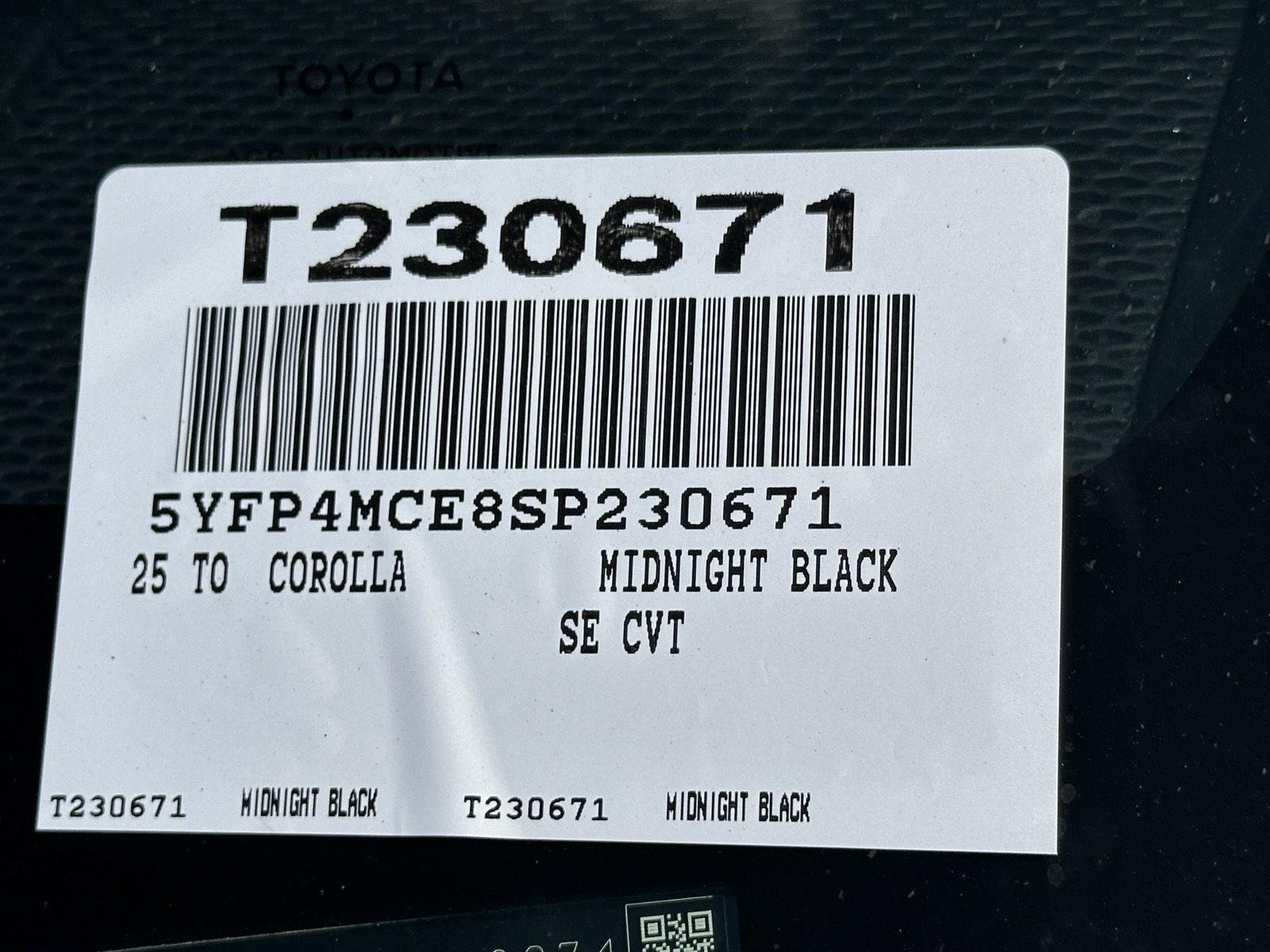 Used 2025 Midnight Black Metallic Toyota SE image 15
