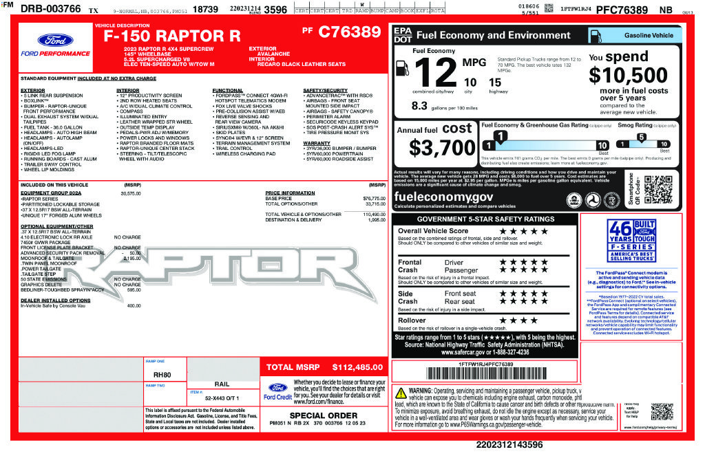 Used 2023 White Ford Raptor image 24