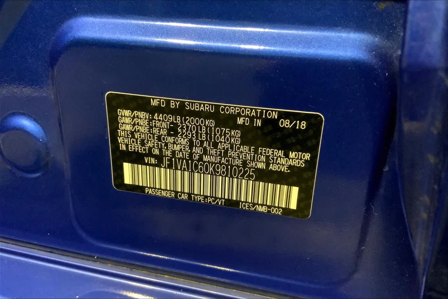 Used 2019 WR Blue Pearl Subaru Premium image 28