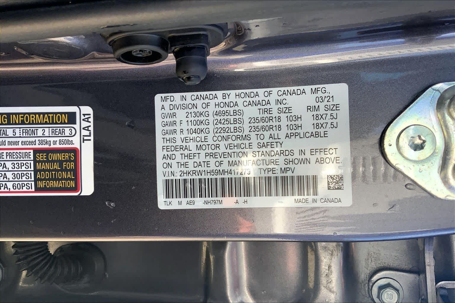 Used 2021 Modern Steel Metallic Honda EX image 31