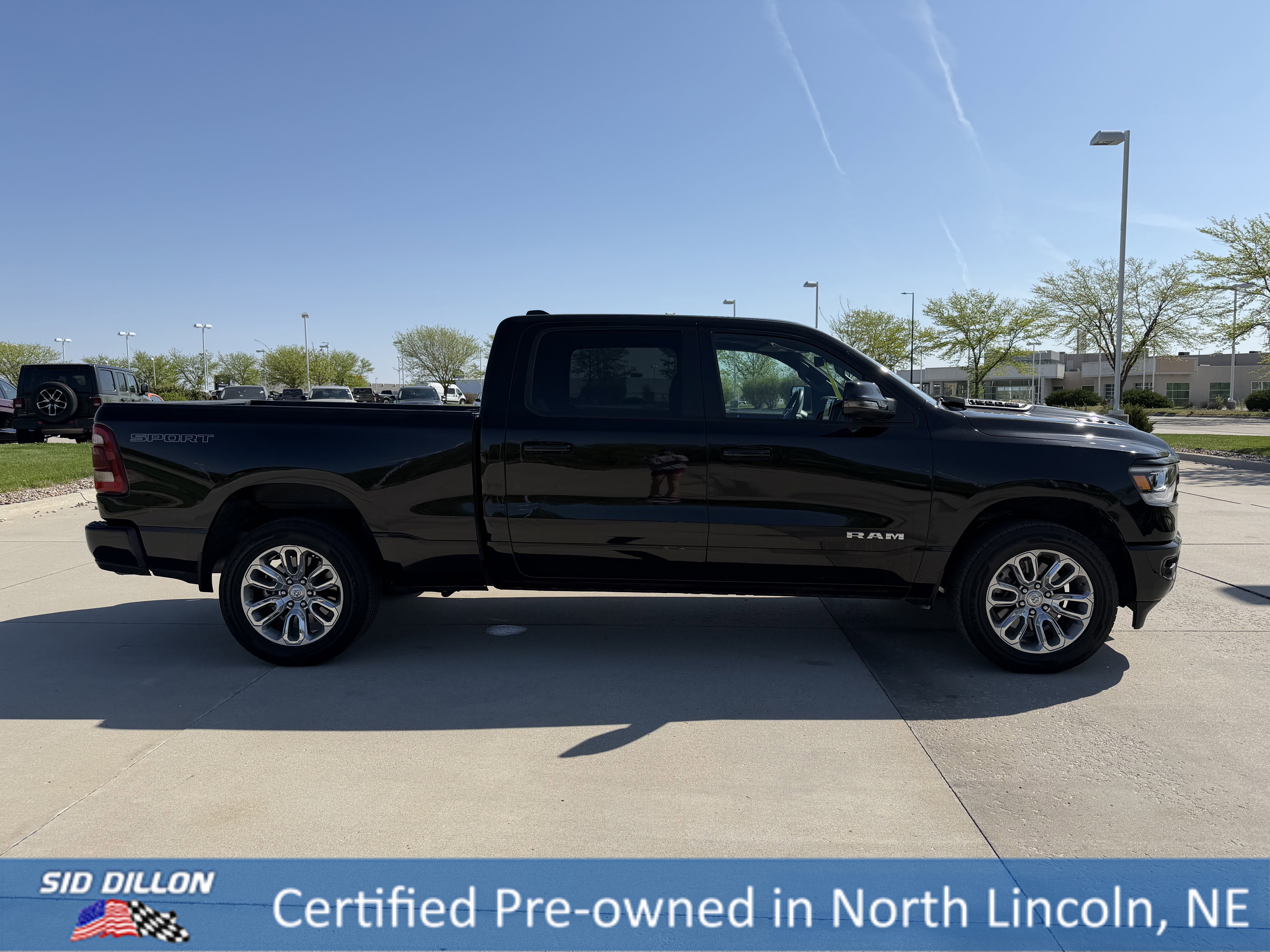 Used 2023 Diamond Black Crystal Pearlcoat Ram Laramie image 3