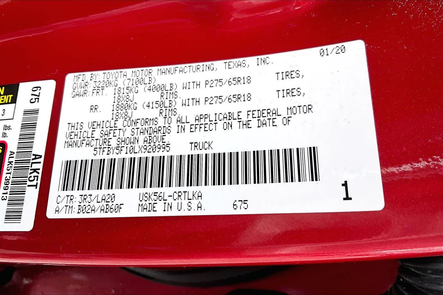 Used 2020 Barcelona Red Metallic Toyota Limited image 33