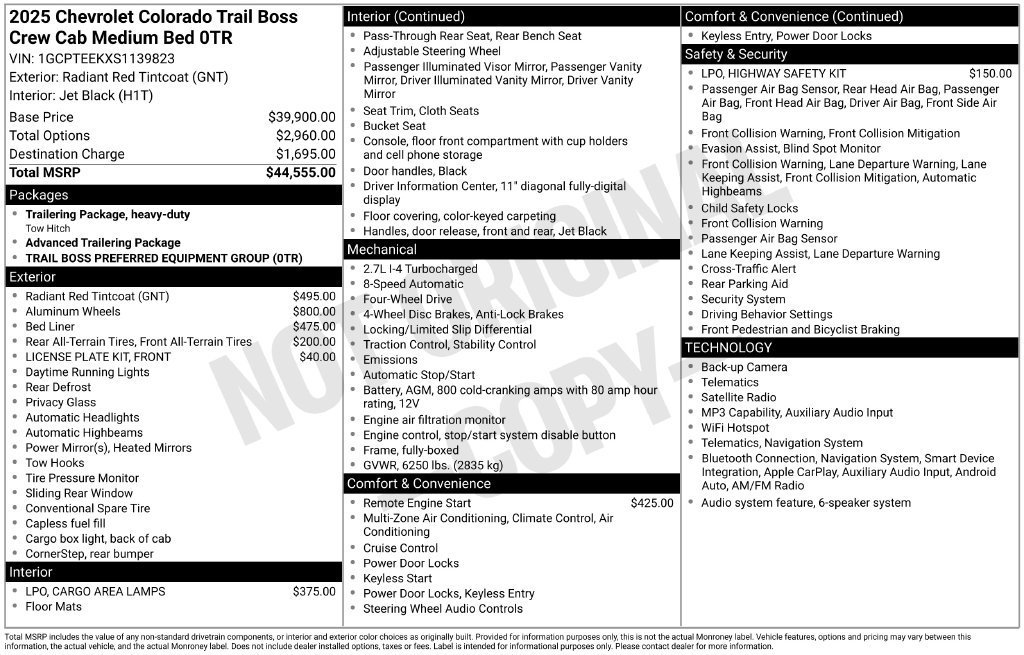 Used 2025 Radiant Red Tintcoat Chevrolet Trail Boss image 1