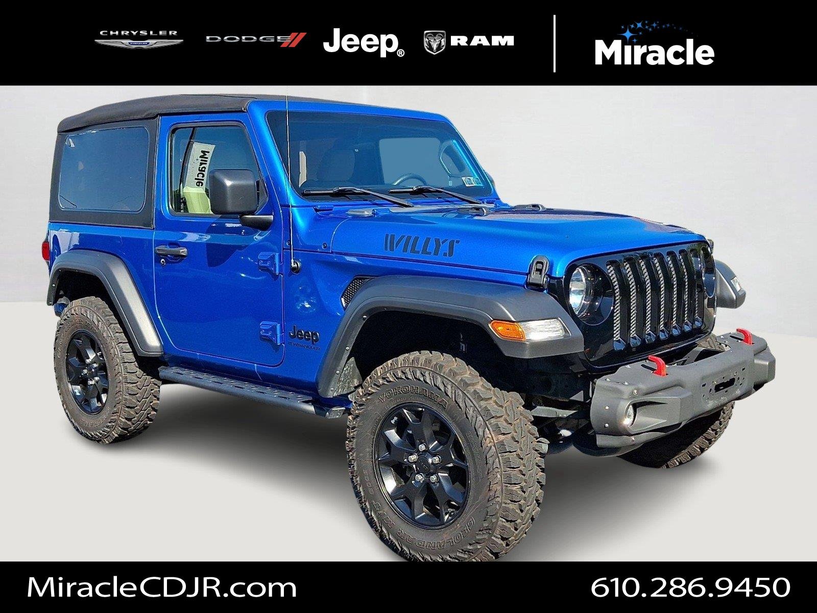 Certified Used 2023 Hydro Blue Pearlcoat Jeep Willys Sport image 1