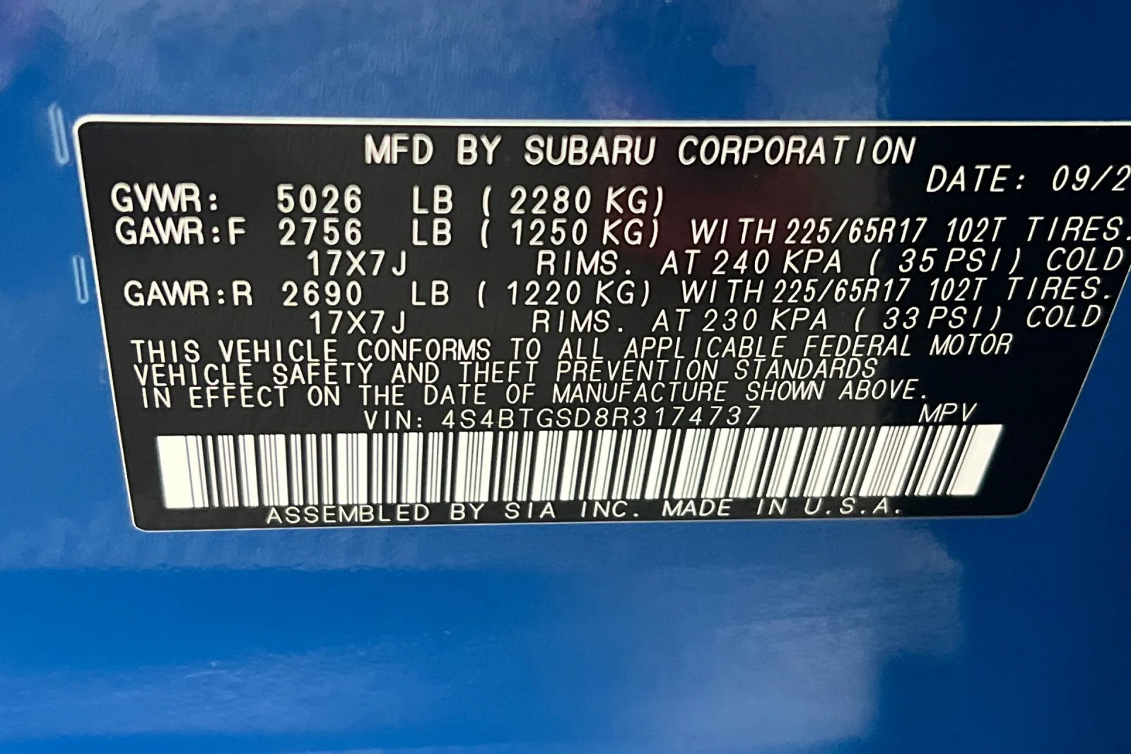 Used 2024 Geyser Blue Subaru Wilderness image 33